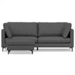 Ava 90-inch Sofa and Ottoman Set in Tightly Woven Performance Fabric