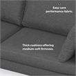Ava 90-inch Sofa and Ottoman Set in Tightly Woven Performance Fabric