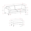Ava 90-inch Sofa and Ottoman Set in Tightly Woven Performance Fabric