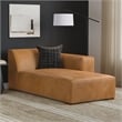 Simpli Home Rex Right Chaise Sofa Module in Genuine Leather