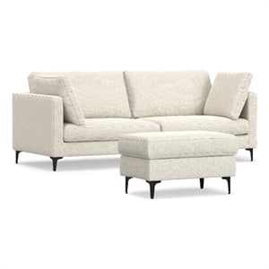 Ava 90-inch Sofa and Ottoman Set in Tightly Woven Performance Fabric