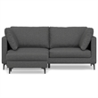 Ava 76-inch Sofa and Ottoman Set in Tightly Woven Performance Fabric