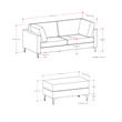 Ava 76-inch Sofa and Ottoman Set in Tightly Woven Performance Fabric