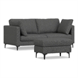Ava 76-inch Sofa and Ottoman Set in Tightly Woven Performance Fabric