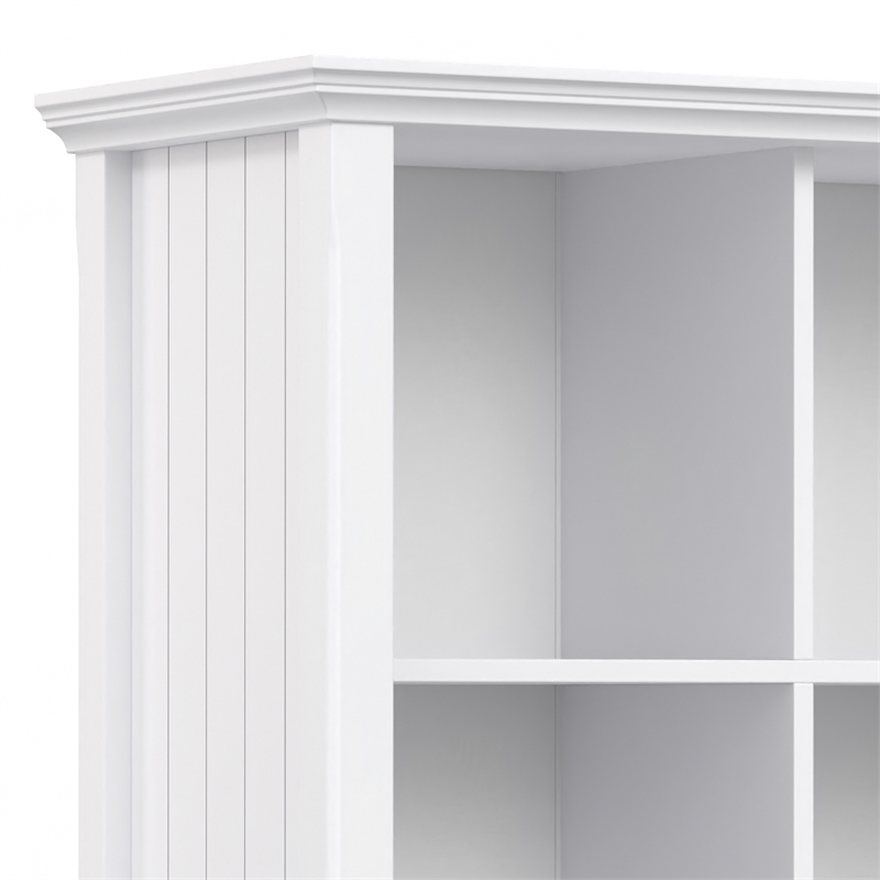 Acadian SOLID WOOD 48 inch x 57 inch Transitional 12 Cube Storage in White