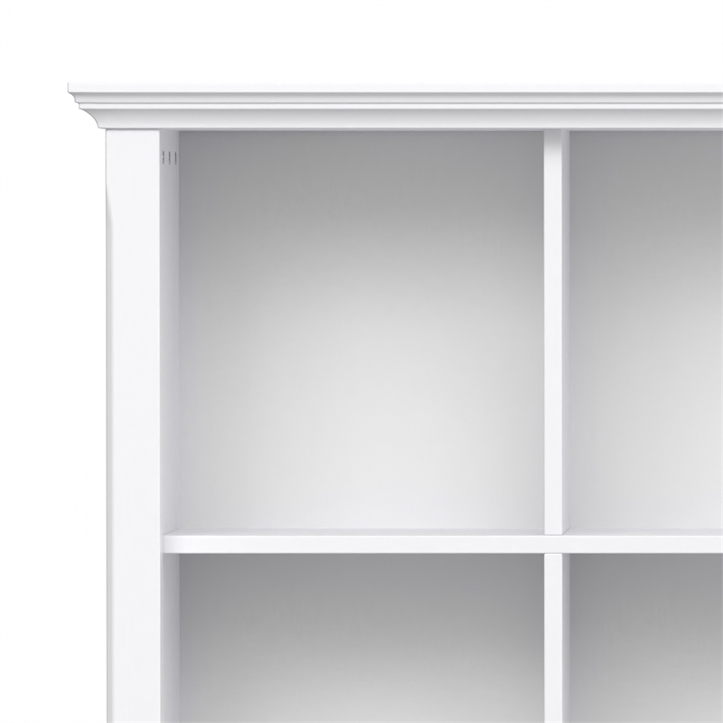 Acadian SOLID WOOD 48 inch x 57 inch Transitional 12 Cube Storage in White