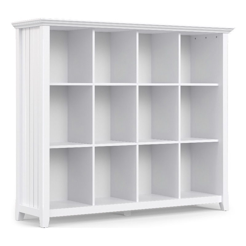 Acadian SOLID WOOD 48 inch x 57 inch Transitional 12 Cube Storage in White