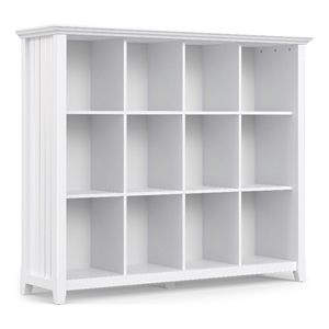 Acadian SOLID WOOD 48 inch x 57 inch Transitional 12 Cube Storage in White