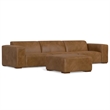 Rex 3-Seater Modular Sofa and Ottoman Set in Genuine Leather
