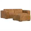 Rex 2-Seater Modular Sofa and Ottoman Set in Genuine Leather