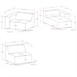 Rex Right-Facing Modular Sectional Sofa in Genuine Leather