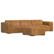Rex 3-Seater Modular Sofa and Ottoman Set in Genuine Leather