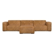 Rex 3-Seater Modular Sofa and Ottoman Set in Genuine Leather