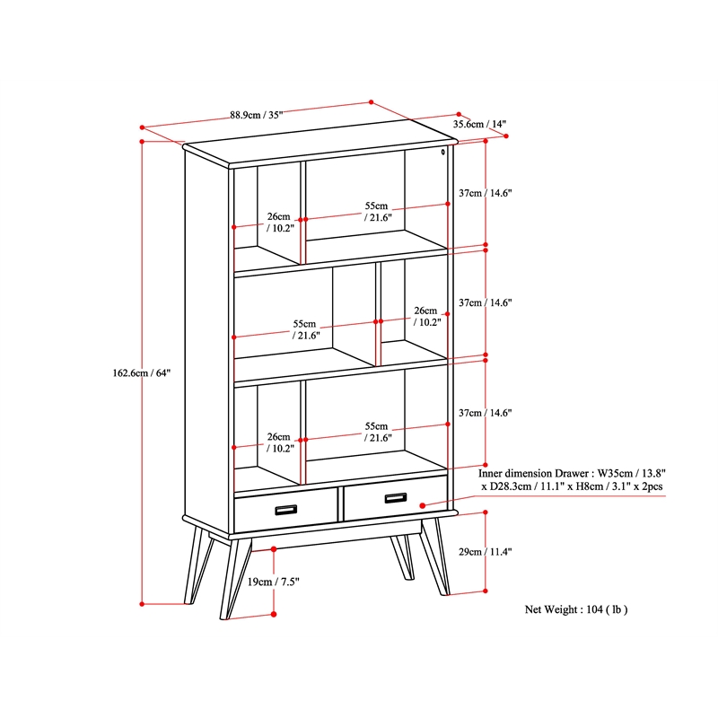 Draper SOLID HARDWOOD 64x 35