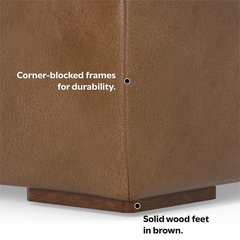 Rex 2-Seater Modular Sofa and Ottoman Set in Genuine Leather
