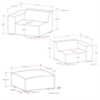Rex 2-Seater Modular Sofa and Ottoman Set in Genuine Leather