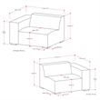 Rex 2-Seater Modular Sofa in Genuine Leather