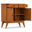 Draper SOLID HARDWOOD 36inch Wide Modern Entryway Storage Cabinet in Teak Brown