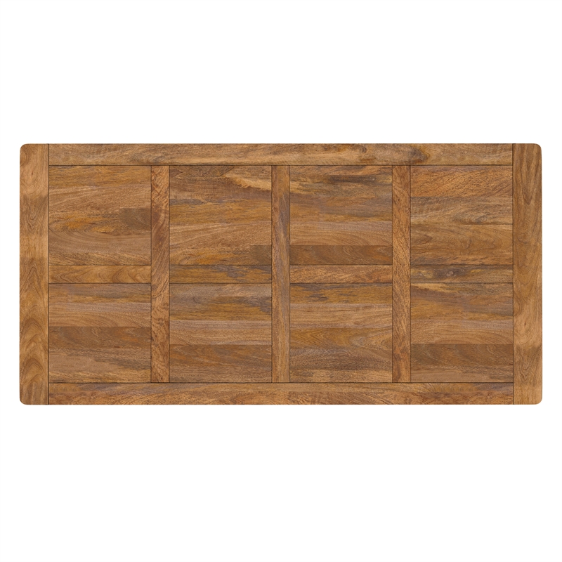 Campbell 72 inch x 36 inch Rectangle Modern Industrial Dining Table in Burnt Wax