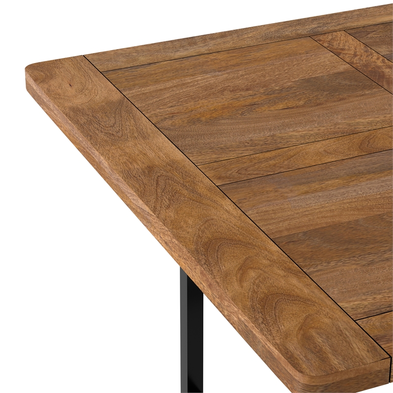 Campbell 72 inch x 36 inch Rectangle Modern Industrial Dining Table in Burnt Wax