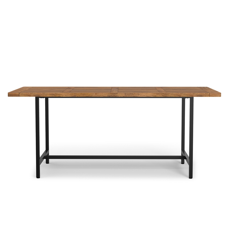 Campbell 72 inch x 36 inch Rectangle Modern Industrial Dining Table in Burnt Wax