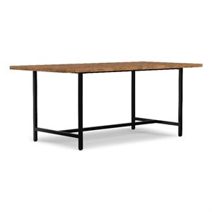 Campbell 72 inch x 36 inch Rectangle Modern Industrial Dining Table in Burnt Wax
