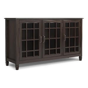 Connaught SOLID WOOD 60&quotWD Traditional Storage Cabinet Buffet in Chestnut Brown