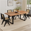 Fieldcrest 72 x 36 inch Rectangle Modern Industrial Dining Table in Natural