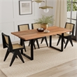 Fieldcrest 72 x 36 inch Rectangle Modern Industrial Dining Table in Natural