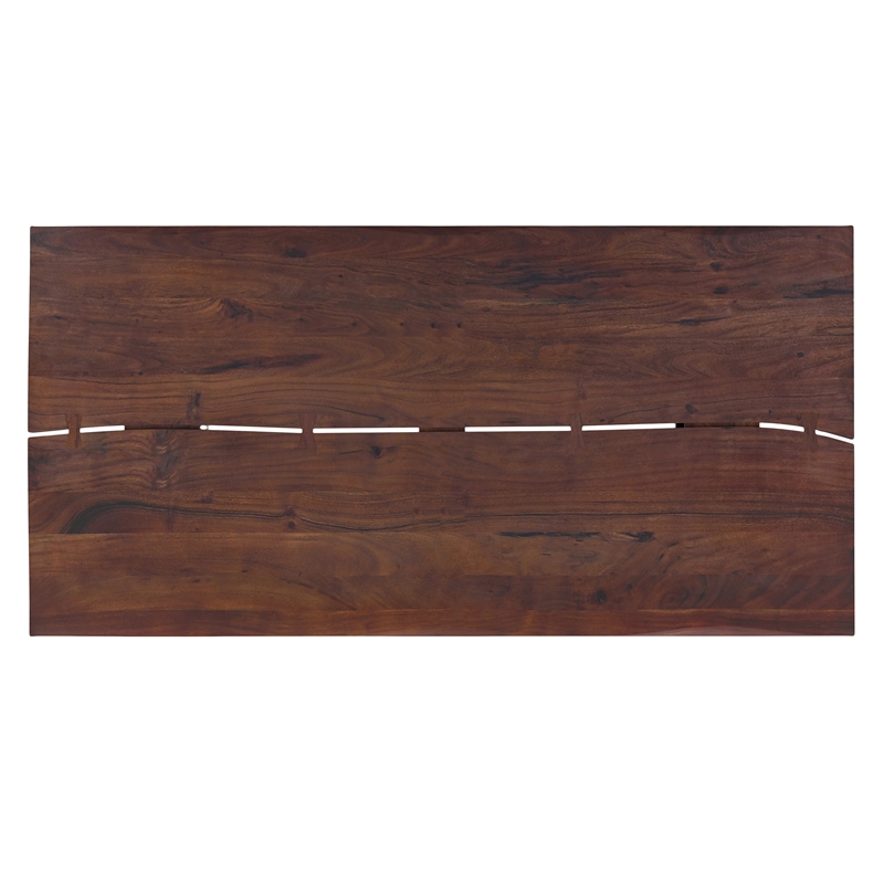 Fieldcrest 72x36 inch Rectangle Modern Industrial Dining Table in Dark Walnut