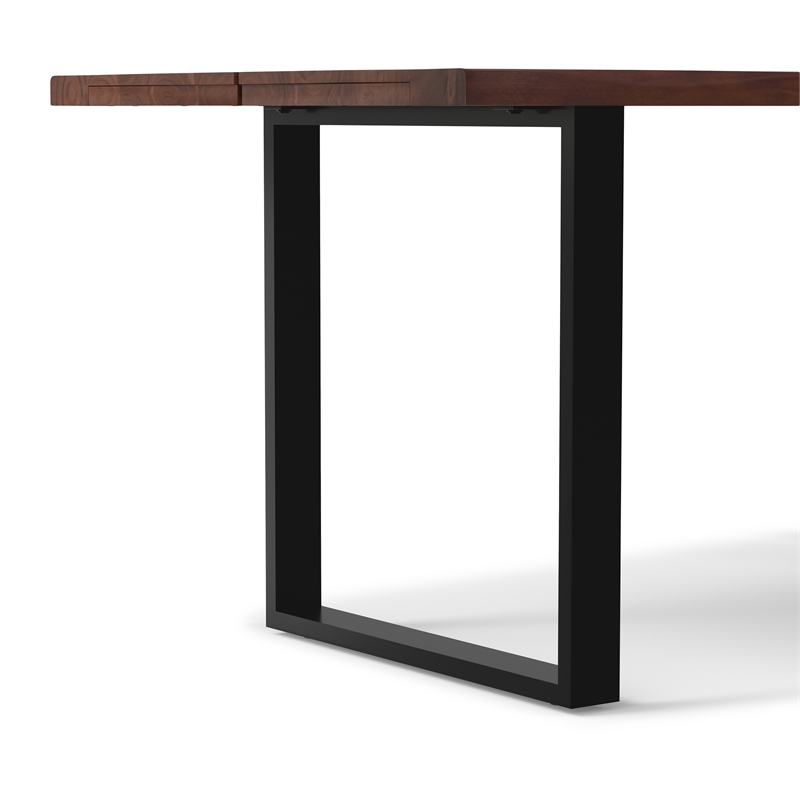 Fieldcrest 72x36 inch Rectangle Modern Industrial Dining Table in Dark Walnut