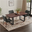 Fieldcrest 72x36 inch Rectangle Modern Industrial Dining Table in Dark Walnut