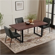 Fieldcrest 72x36 inch Rectangle Modern Industrial Dining Table in Dark Walnut