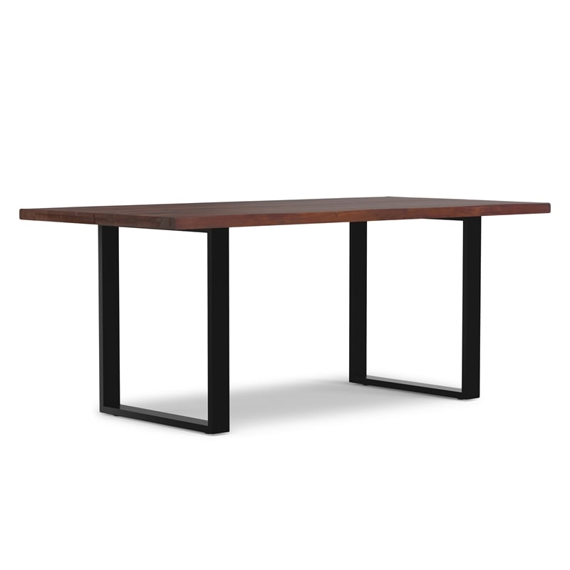 Fieldcrest 72x36 inch Rectangle Modern Industrial Dining Table in Dark Walnut