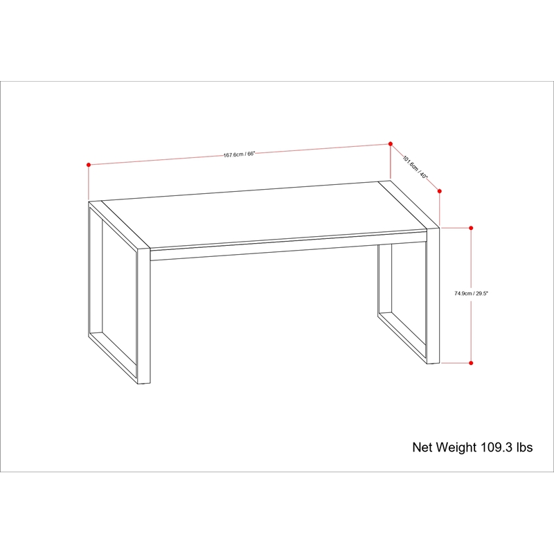 McKenzie 66x40 inch Rectangle Modern Industrial Dining Table in Smoky Gray