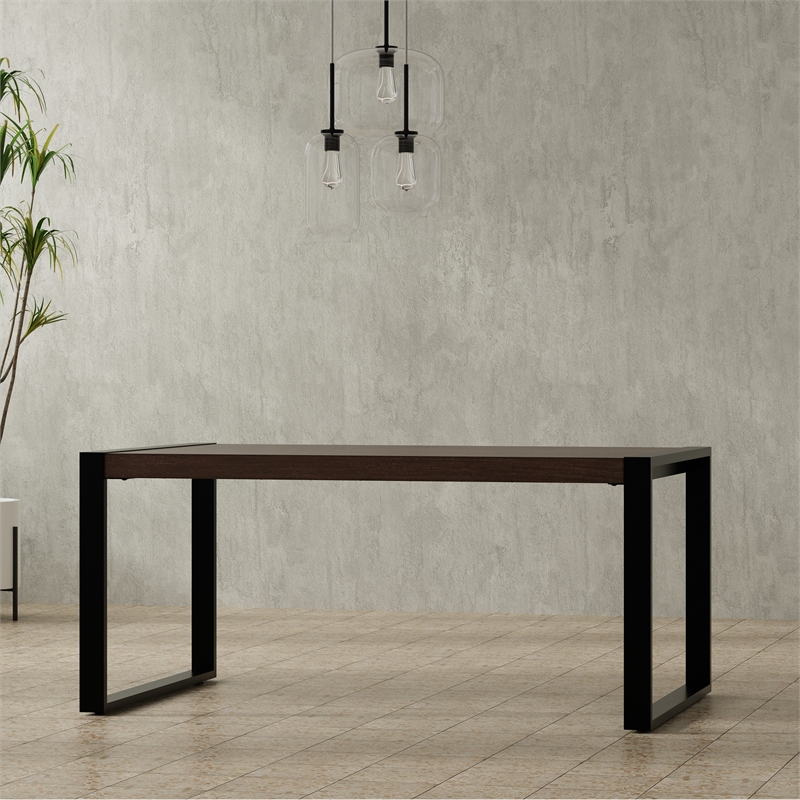McKenzie 66x40 inch Rectangle Modern Industrial Dining Table in Smoky Gray