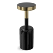 Frannie  10 inch Wide Metal Side Table in Gold / Black