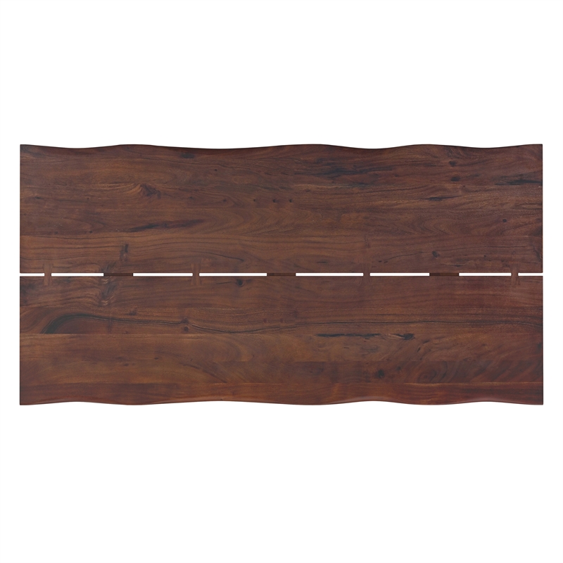 Delta 72 inch x 36 inch Rectangle Modern Industrial Dining Table in Dark Walnut