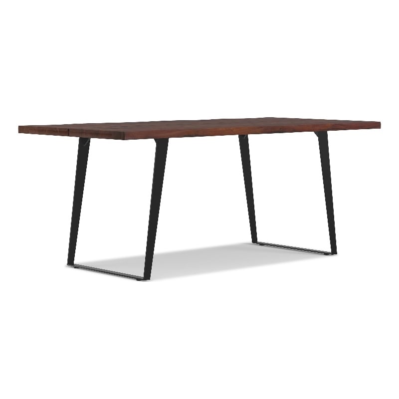 Delta 72 inch x 36 inch Rectangle Modern Industrial Dining Table in Dark Walnut