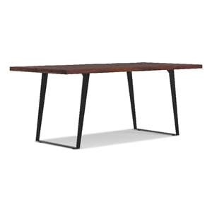 Delta 72 inch x 36 inch Rectangle Modern Industrial Dining Table in Dark Walnut