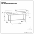 Campbell 72 x 36 inch Rectangle Modern Industrial Dining Table in Gray Wash