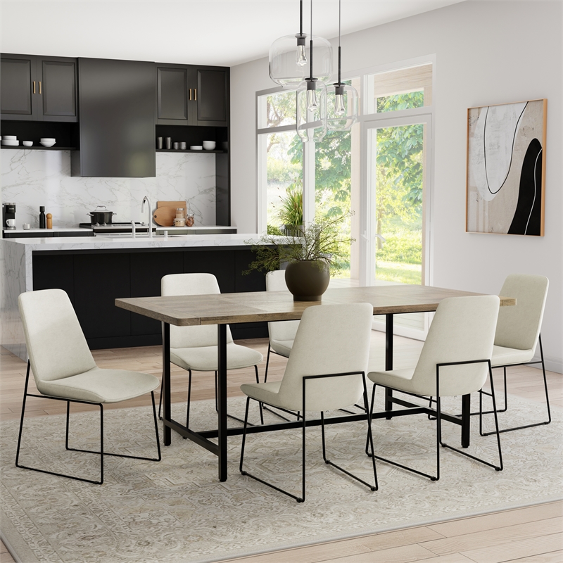 Campbell 72 x 36 inch Rectangle Modern Industrial Dining Table in Gray Wash