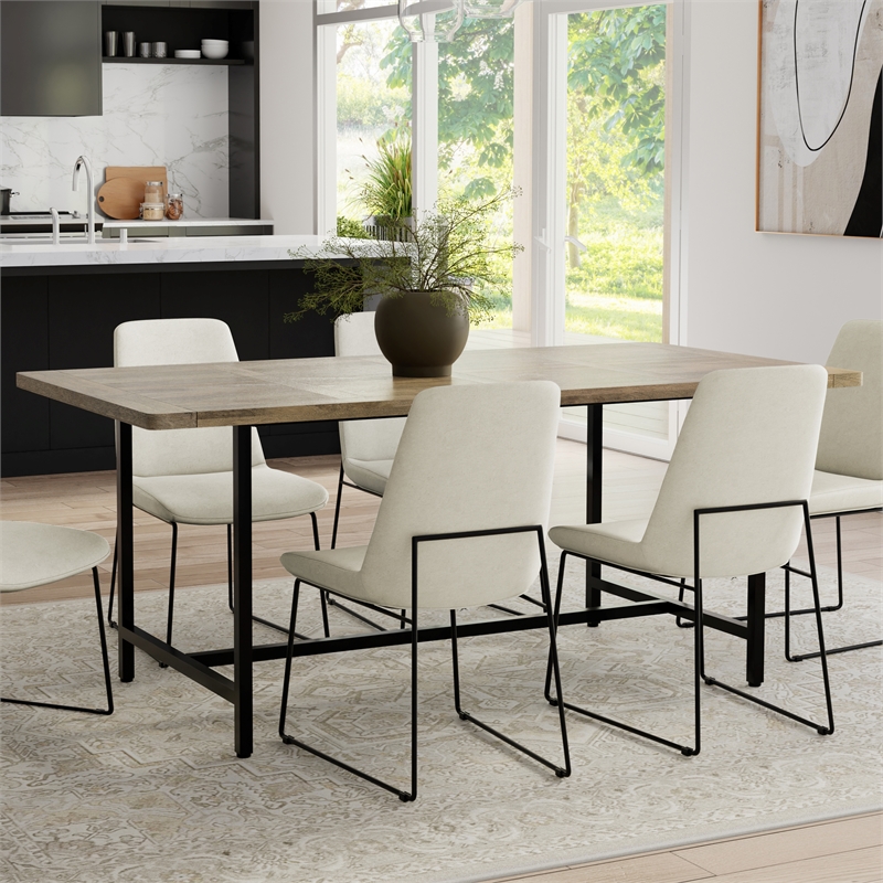 Campbell 72 x 36 inch Rectangle Modern Industrial Dining Table in Gray Wash