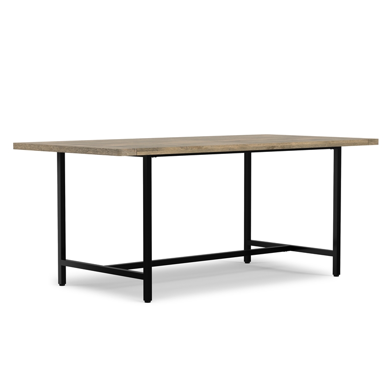 Campbell 72 x 36 inch Rectangle Modern Industrial Dining Table in Gray Wash