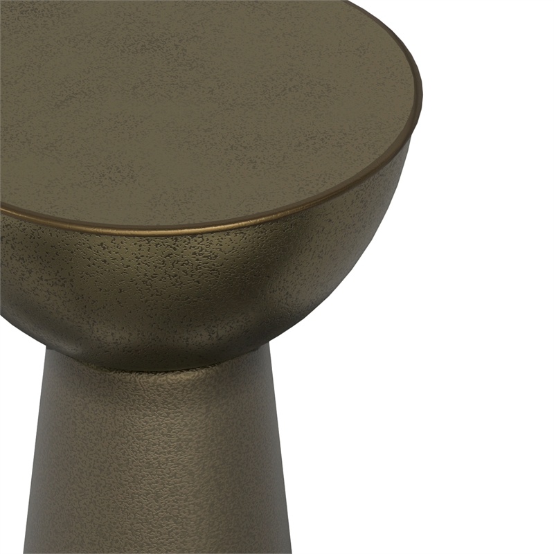 surrey 12 inch wide metal side table in antique gold