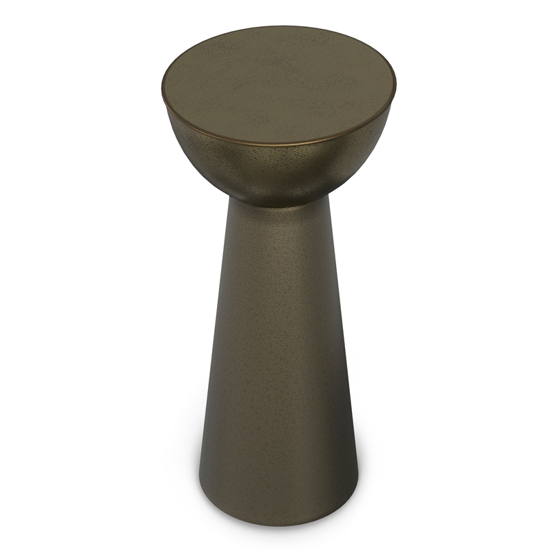surrey 12 inch wide metal side table in antique gold