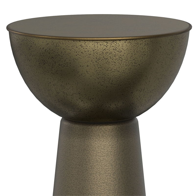 surrey 12 inch wide metal side table in antique gold