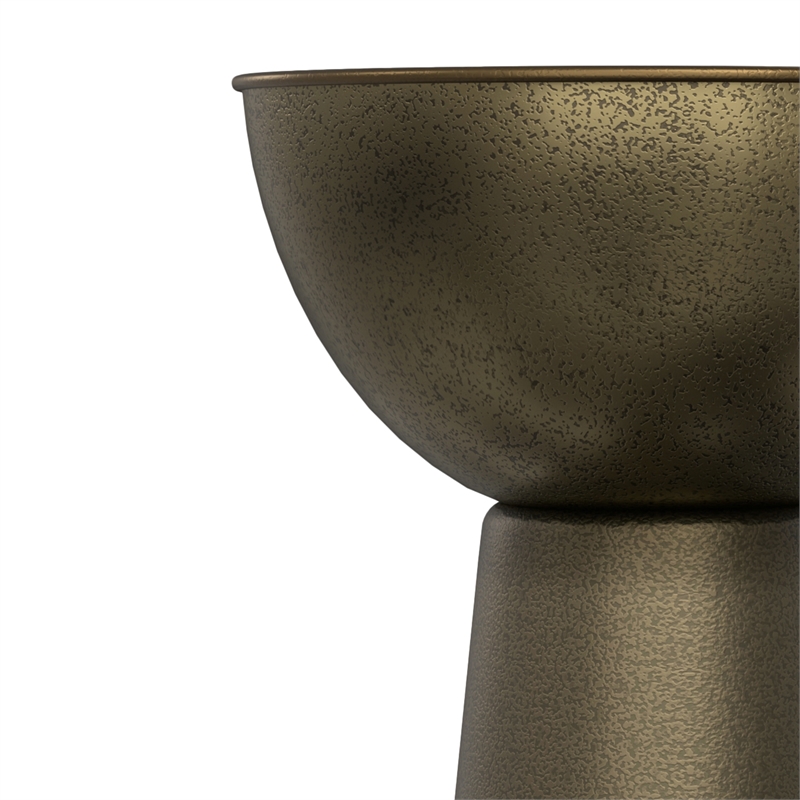 surrey 12 inch wide metal side table in antique gold