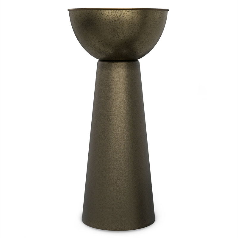 surrey 12 inch wide metal side table in antique gold
