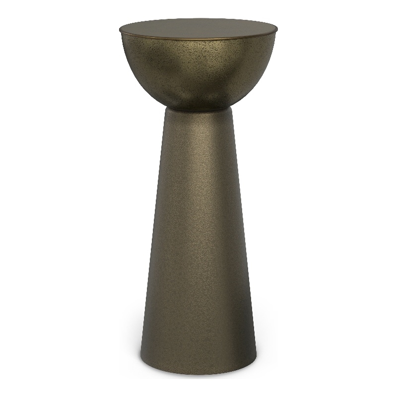 Surrey 12 inch Wide Metal Side Table in Antique Gold